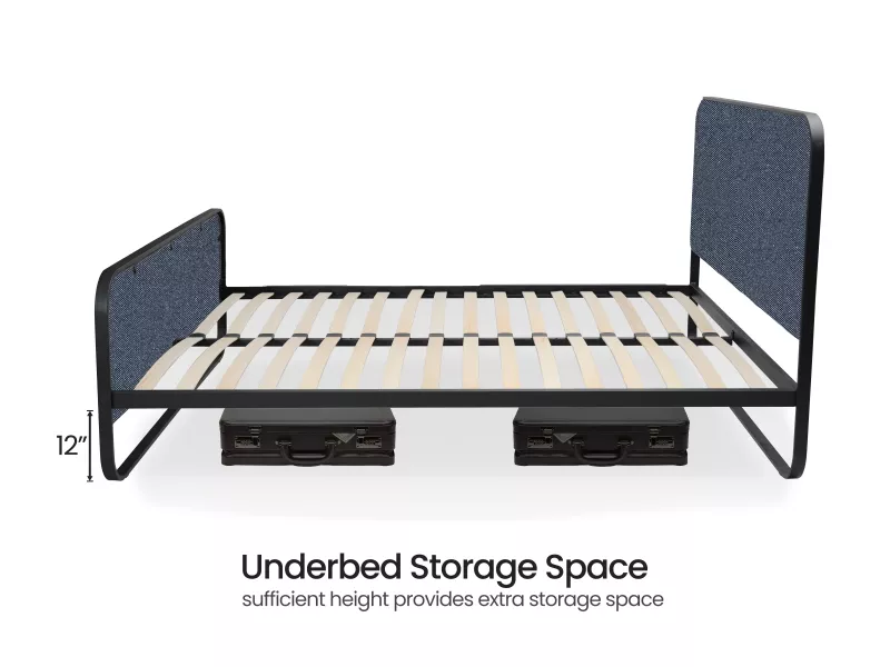 Chloe Queen Size Double Bed in Grey Color